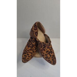 A‎ Rider Girl Cheetah Shootie Bootie  Womens Size 7 EU 37 Stacked Leather Heel